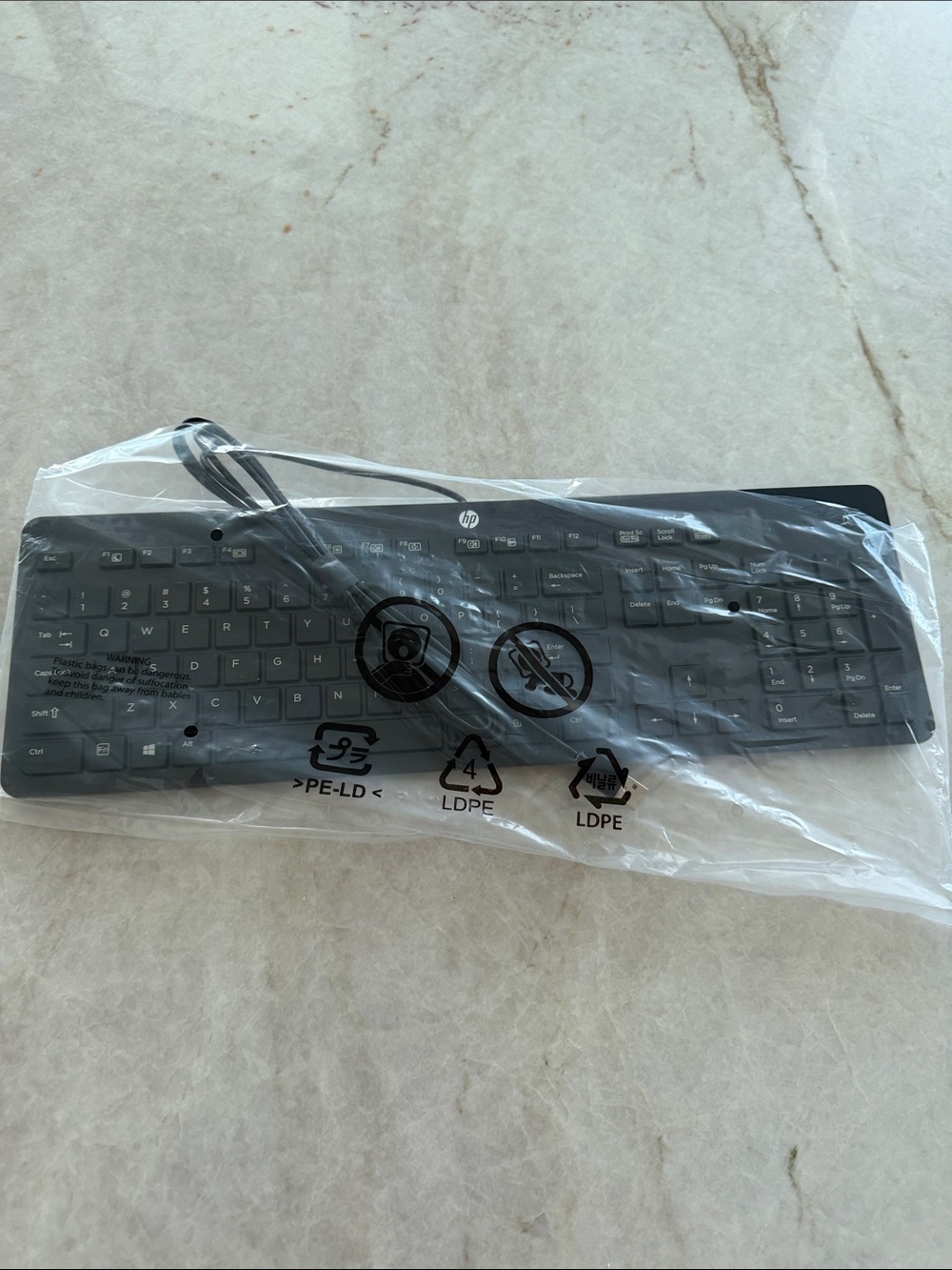 HP Black USB Wired Full-Size Keyboard with Numeric Keypad